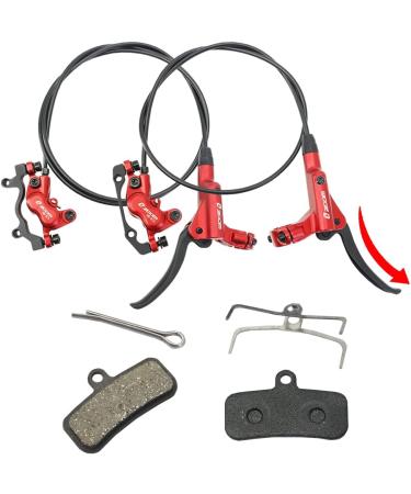 JFOYH 4-Piston Hydraulic Disc Brake Set for Mountain Bike | 160mm Rotors | Pre-Bled Kit | Red | Left-Rear & Right-Front - Buy Online on GoSupps.com