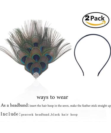 Handmade Peacock Feather Headband | Boho Rhinestone Hippie Accessory for Women & Girls - International Shipping Available - Buy Online on GoSupps.com