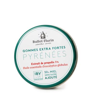 Ballot-Flurin - Extra Strong Pyrenees Gums - Honey & Black Propolis - Made in France - 30g