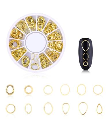 DANNEASY Gold Silver Nail Charms Set with Tweezers & Wax Pen - 3D Metal Studs for Manicure Tips and Nail Decoration (6 Wheels) - Buy Online on GoSupps.com