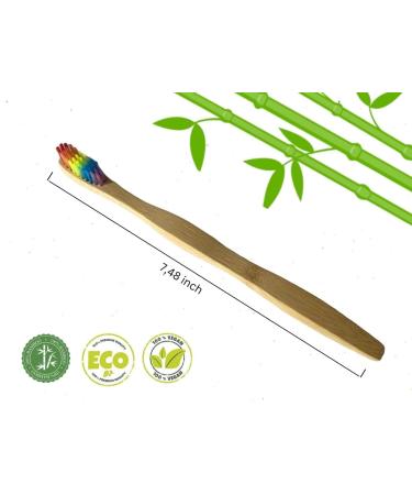 Rainbow Bamboo Soft Wave Toothbrush - Eco-Friendly Adult Dental Hygiene & Superior Oral Care - Buy Online on GoSupps.com