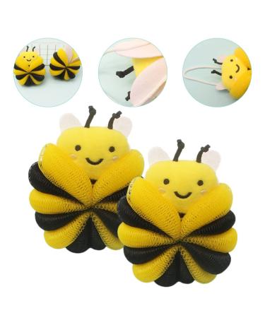 Lurrose 4-Piece Animal Balls Loofah Set for Kids - Yellow Spa Bath Scrubber Sponge for Boys and Girls - Buy Online on GoSupps.com
