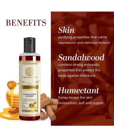 Khadii Natural Sandalwood & Honey Face Wash | Scars & Blemishes Solution | Healthy Skin for All Skin Types (210 ml) - Shop Internationally - Buy Online on GoSupps.com