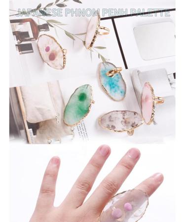 Buy Nail Art Finger Ring Palette - Beige Polish Holder & Color Mixing Plates for Perfect Manicures | International Shipping - Buy Online on GoSupps.com