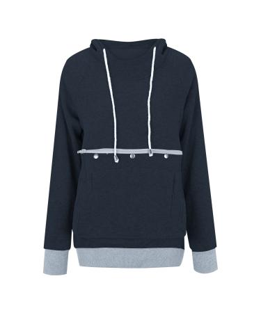 Women Long sleeve sweater hoodies with cats dog big bag cat bag sweater with zipper dog cat bag bag sweatshirt sweater hoodie women warm long-sleeved shirt cat sweater x-05 l