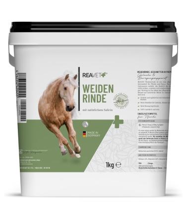 Reavet willow bark cut for horses 1kg - natural clean in premium quality supports joints immune system & oxidative stress I Salicin I from silver pasture bark without additives - Buy Online on GoSupps.com