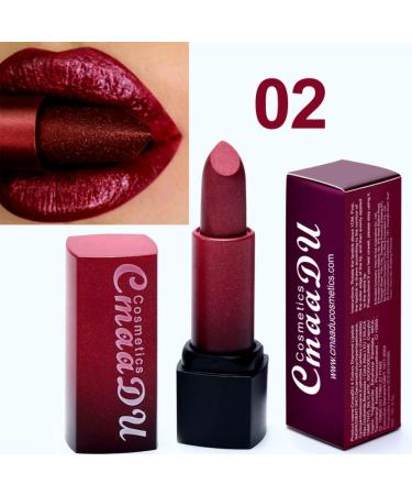 Allbestaye Party Queen Glitter Matte Lipstick Diamond Shimmer Luminous Makeup Waterproof 02#