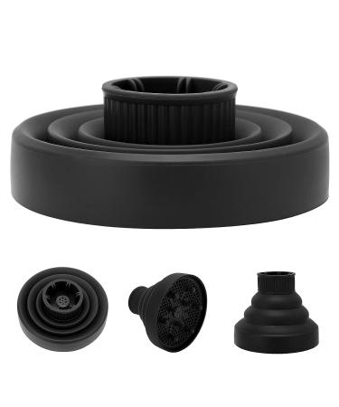 Curly Hair Diffuser - Universal Collapsible Hair Dryer Attachment for Natural Thick Hair (Black) - Buy Online on GoSupps.com