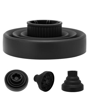 Premium Diffuser Hair Dryer for Curly Hair - Universal Collapsible Silicone Attachment | Portable & Foldable | Hair Hunger (Black) - Buy Online on GoSupps.com