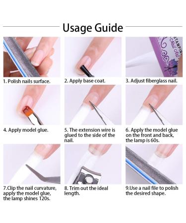 30 Pcs Fiberglass Nail Extension Kit - Fake Nails Tips Tweezers Nail File Scissors & Brush - International Shipping Available - Buy Online on GoSupps.com