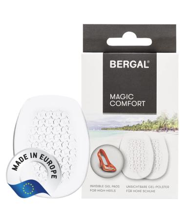 Bergal Magic Comfort Silikon-Pads thin 1 pair transparent self-adhesive foot pad forefoot cushion gel cushion for more comfort in women's shoes non-slip one-size
