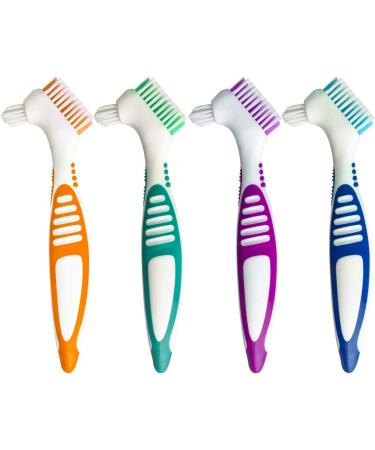 Denture Brush Toothbrush - 2Pcs Multi-Tufted Bristles for Deep Cleaning and Freshness (Random Color) - Buy Online on GoSupps.com
