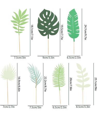 7Pcs Tropical Palm Leaves Cake Topper GLADFRESIT Greenery Cake Decorations for Hawaiian Themed Birthday Party Supplies - Buy Online on GoSupps.com