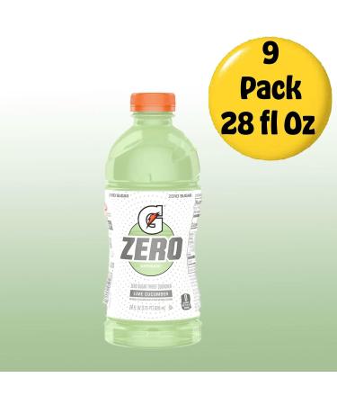 Gatorade Zero Lime Cucumber Thirst Quencher Electrolyte Enhanced Sports Drink - 28 Fl Oz - Pack Of 9 - Buy Online on GoSupps.com
