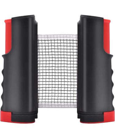 Neobadge Retractable Table Tennis net,Can be clamped on Any Desktop (Suitable for Tables Less Than 6 feet Long and Less Than 1.8 inches Thick), Red black