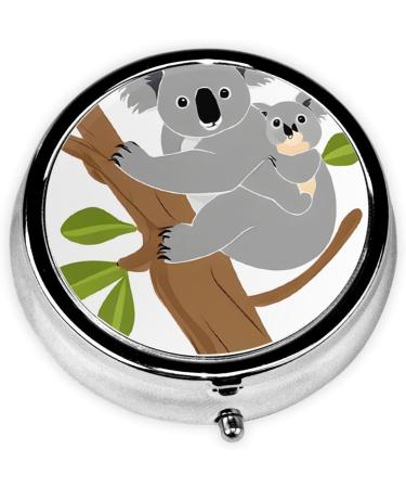 Hugging Tree Koala Mini Round Pill Box | 3 Compartment Portable Pill Organizer for Travel & Home Use - Buy Online on GoSupps.com