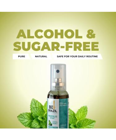 Bee Brazil Propolis and Mint Throat Spray 100% Alcohol-Free and Sugar-Free Natural Immune Support, Soothing Relief for Sore Throats, Dietary Supplement | 1.06 Fl Oz (1) - Buy Online on GoSupps.com