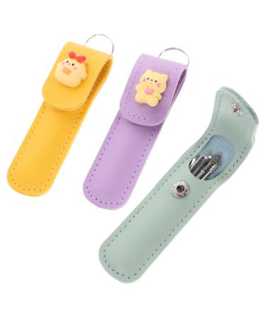 Baluue 3sets Portable Earwax Removal Kit Ear Cleaners with Cartoon Designs Ergonomic Handles for Comfortable Use Durable and Practical Ear Wax Removal Tools for Adults