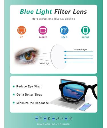 Eyekepper Cat Eye Reading Glasses for Women - 4-Pack Oversize Blue Light Blocking Readers 2.75x Magnification - Buy Online on GoSupps.com
