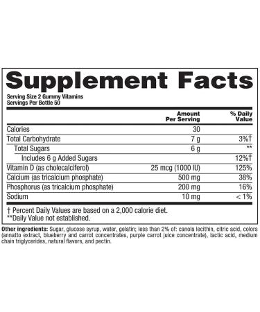 Calcium Gummies HES Vitamins for Adults 500mg (2 Pack) - Fruit & Cream 200 Count - Buy Online on GoSupps.com