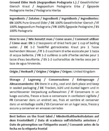  HEALTH EMBASSY Health Embassy Herbe d' gopode Tisane | Aegopodium Podagraria L | Ground Elder Herb Tea 50g - Buy Online on GoSupps.com