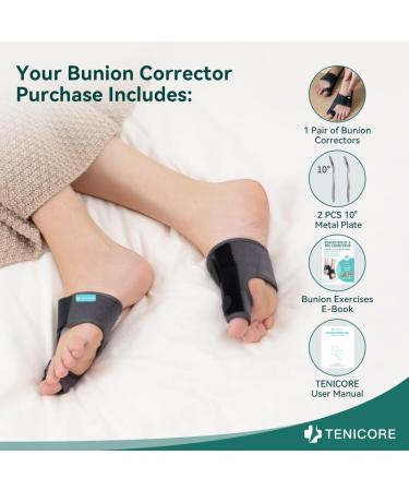 TENICORE Adjustable Bunion Corrector Toe Straightener - Double Non-slip Strap, Day Night Support for Women & Men - Buy Online on GoSupps.com