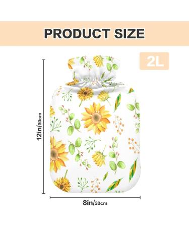 Watercolor Sunflower Hot Water Bottles - 2L Pain Relief Bags for Kids & Adults | Best Heating Bottles for Comfort - Buy Online on GoSupps.com