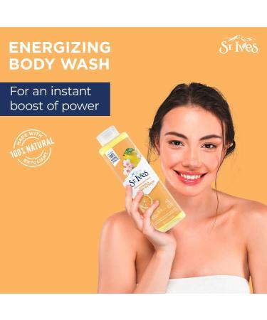 St. Ives Energising Body Wash (650ml) Citrus & Cherry Blossom Made with Plant-Based Cleansers & 100% Natural Extracts 16 oz Shower Gel - Buy Online on GoSupps.com