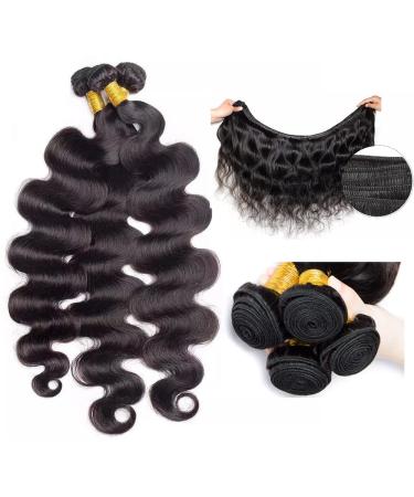 26 28 30 Inch Brazilian Body Wave Human Hair Bundles - 100% Unprocessed Weave in Natural Black Color - 300g - Buy Online on GoSupps.com