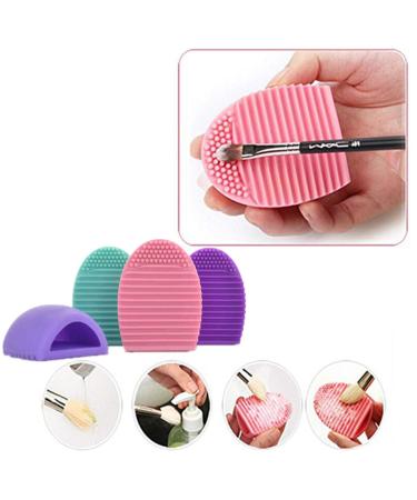 Silicone Makeup Brush Cleaner Egg - Purple Cosmetic Cleaning Tool for Flawless Makeup - Buy Online on GoSupps.com