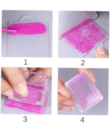 TOSSPER Clear Handle Nail Stamper - Silicone Jelly Scraper Nail Art Tool (Random Colors) - Perfect for DIY Nail Designs - Buy Online on GoSupps.com