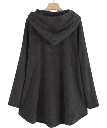 Hanxiulin Oversize Plush Jacket for Women | Warm Lined Fleece Sweater & Hooded Tops | Breathable Comfort in Black XXL - Buy Online on GoSupps.com