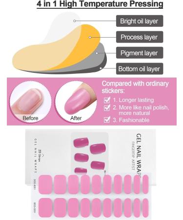 Elegant and Long-Lasting EBANKU Cured Gel Nail Strips - Waterproof DIY Gel Nail Wraps with Tools (BSS-0051) - Buy Online on GoSupps.com
