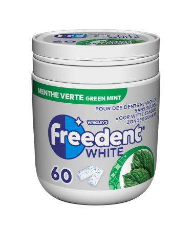 FREEDENT White Chewing Gum without Sugars Green Mint 84 g Box of 60