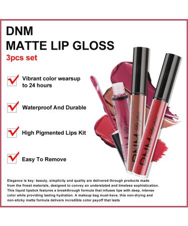 3Pcs Matte Ruby Red & Light Red Liquid Lipstick Set | Long Lasting & Waterproof Lip Gloss Gift | Matt Lipstick for Women - Set10 - Buy Online on GoSupps.com