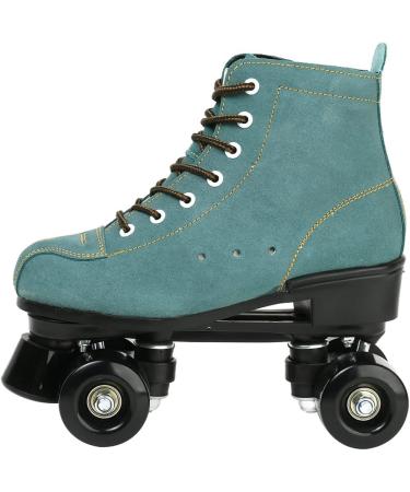 High Top Suede Roller Skates for Women & Men | Light Up Wheels | Blue | Size 39 - Buy Online on GoSupps.com