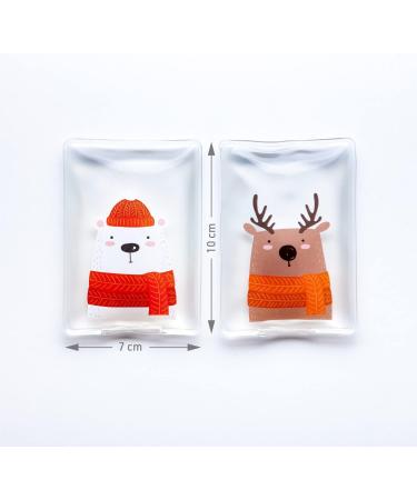 Beautiful Hand Warmers | Reusable Pocket Warmers | Set of 2 with Polar Bear & Reindeer Designs | Great Patterns for Cold Weather - Buy Online on GoSupps.com