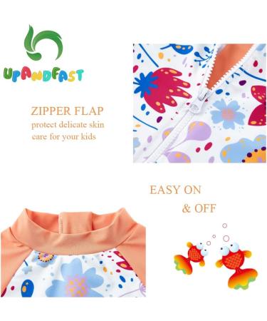 Baby Girl One Piece Swimwear Set with Sun Hat | UPF 50+ Sunflower Toddler Swimsuit 9-12 Months - Buy Online on GoSupps.com