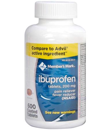 Member's Mark Ibuprofen Coated Tablets 200mg Pain Reliever Fever Reducer 1 Bottle 600 Tablets