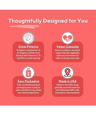 Vitapia Vitacoffee Caffeine Pills Coffee Fruit Vitamin C Vitamin D Zinc Gluconate Energy Memory Focus Skin Support 60 Capsules - Buy Online on GoSupps.com