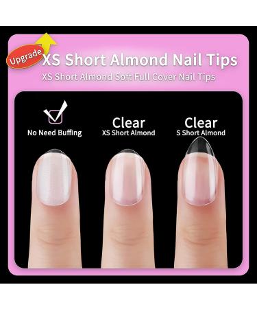 Gootrades XS Almond Gel Nail Tips Set - 504PCS Half Matte Soft Gel Full Cover Tips for Salon-Quality Extension and DIY Nail Art at Home - Buy Online on GoSupps.com