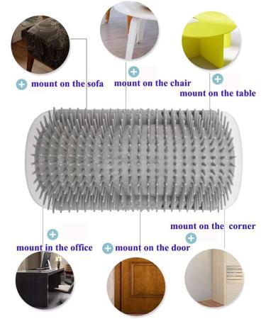 Cat Self Groomer Brushes with Catnip Wall Corner Groomers Soft Grooming Brush Scratcher and Brush for Short Long Fur Cats Softer Massage Toy for Kitten Puppy (2 Pack Grey) - Buy Online on GoSupps.com