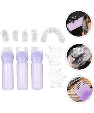 POPETPOP 1 Set bleach hair kit hair bleaching kit for dark hair bleach kit hair coloring tools hair dye kit hair oil bottle shower caps hairstyling gloves earmuffs portable purple plastic 6.9x4.8cm Purple - Buy Online on GoSupps.com