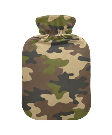 Modern Portable Hot Water Bottle Camouflage Keep Warm for Massage 2L for Girls Boys Teens Medium Modern Camouflage
