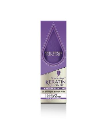 Schwarzkopf Keratin Blonde Anti Brass Purple Mask 1 Application - Hair Dye Treatment Neutralizes Brassiness and Yellow Undertones Hair Mask Strengthens Hair Making it 3x Stronger