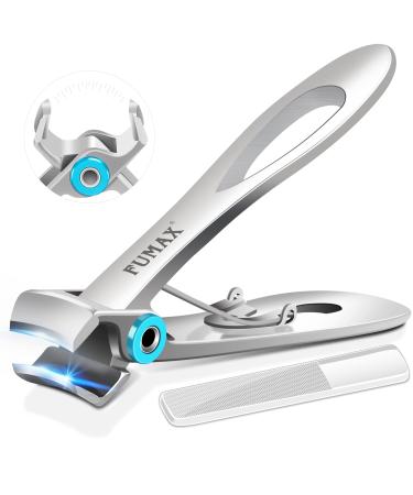 FUMAX Toenail Clippers for Seniors Thick Toenails  Heavy Duty Nail Clippers 15mm Wide Jaw Opening  Large Toe Nail Clippers with Nail File for Thick Nails Long Handle for Men  Seniors