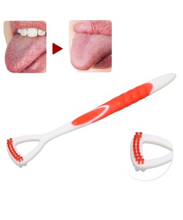 Buy Tongue Scraper & Brush for Bad Breath | Effective Oral Care for Adults & Kids - Red - Buy Online on GoSupps.com
