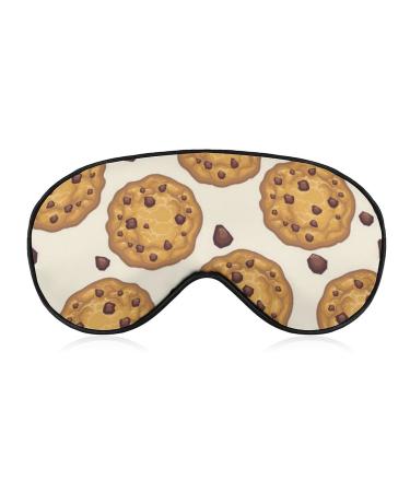 Cookie Realistic Food Sleep Masks Eye Cover Blackout with Adjustable Elastic Strap Night Blindfold for Women Men Yoga Travel Nap