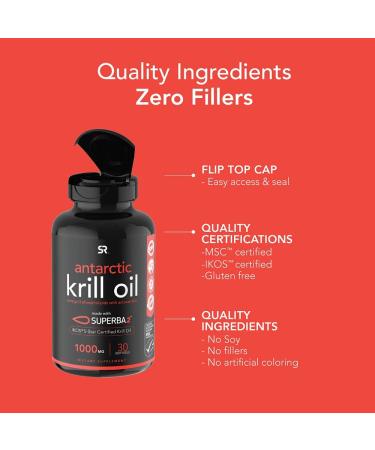 Sports Research Antarctic Krill Oil 1000 mg with Astaxanthin - 30 Softgels | Omega-3 Support - Buy Online on GoSupps.com