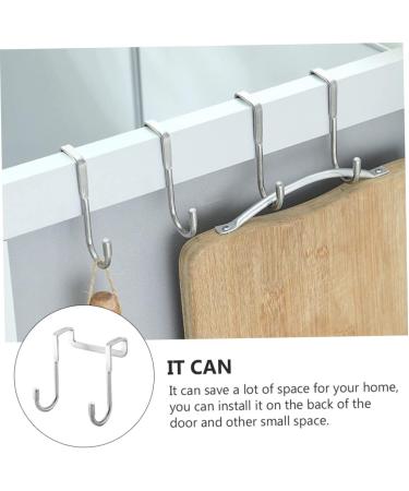 FUNOMOCYA 6pcs Over Cupboard Purse Hanger Door Hanger Hat Hooks Multifunction S Hook Stainless Steel 7.5X6.5CM Silver - Buy Online on GoSupps.com